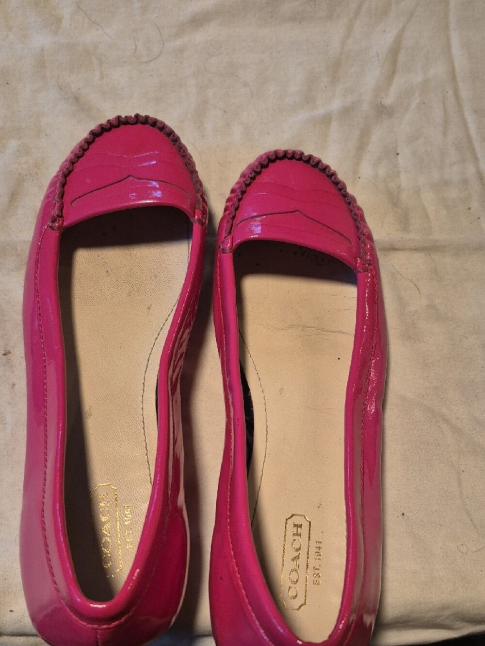 COACH Pink Patent Leather Penny Loafers - Picture 8 of 11